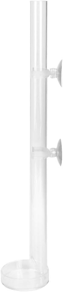 Shrimp Feeding Tube and Dish Set,Acrylic Shrimp Feeder Tube Feeding Dish Bowls for Fish Aquarium Shrimp Fish, with 2 Suction Cups,Fish Feeding Supplies(Tube Length 40cm)