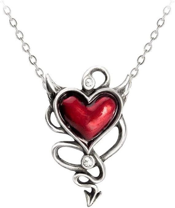 Alchemy Devil Heart Necklace England Sinful Blood Red Naughty Enamel Gothic