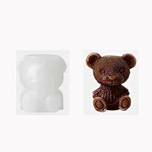 3D Bear Ice Cube 4Pcs,Cartoon Bear Ice Silicone Molds Fun Shape Ice Cube Bear Shaped Ice Cube Mold for Drinks Cocktails Ice Coffee,7.5cm