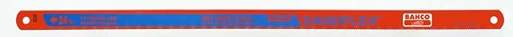 BAHCO 3906-250-18-100 10 Inch Bimetal Hand Hacksaw Blade with 18 Teeth Per Inch