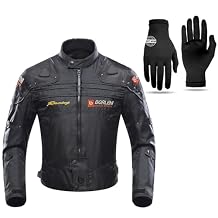 BORLENI Motorcycle Jacket Black M and Glove Liners