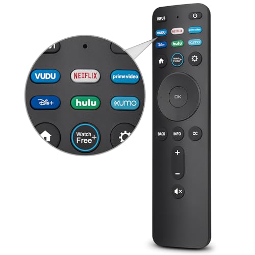 Universal Remote Replacement XRT260 for All VIZIO Smart TV Smartcast 4K P-Series V-Series D-Series M-Series XRT136 XRT140 , with Buttons for Netflix Disney Prime Video Hulu No Voice Function