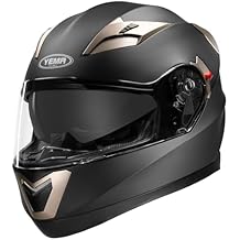Motorcycle Full Face Helmet DOT Approved - YEMA Helmet YM-829 Motorbike Moped Street Bike Racing Casco Moto Helmet with Sun Visor for Adult,Youth Men and Women