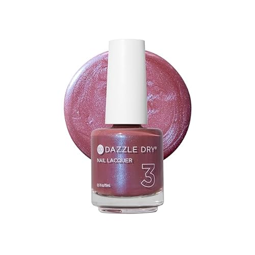 Dazzle Dry Nail Lacquer Step 3 - School Spirit - A mauve with a blue shimmer. Full coverage shimmer. 0.5 fl oz