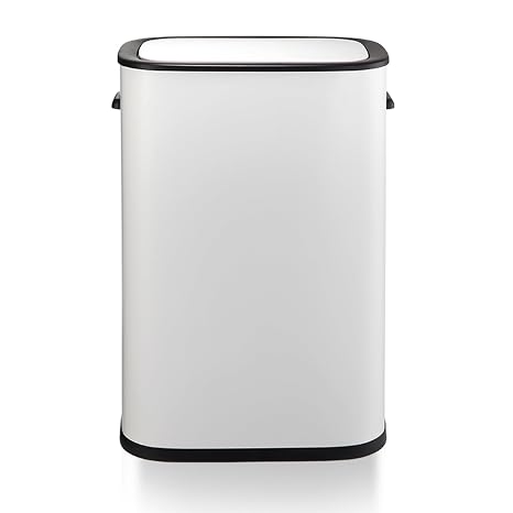 Motion Sensor Trash Can, 14.5 Gallon/55 L Automatic Garbage Can with Soft-Close Lid and Handle, Rectangle Touchless Waste Basket for Kitchen, Bathroom, Bedroom, Office, White