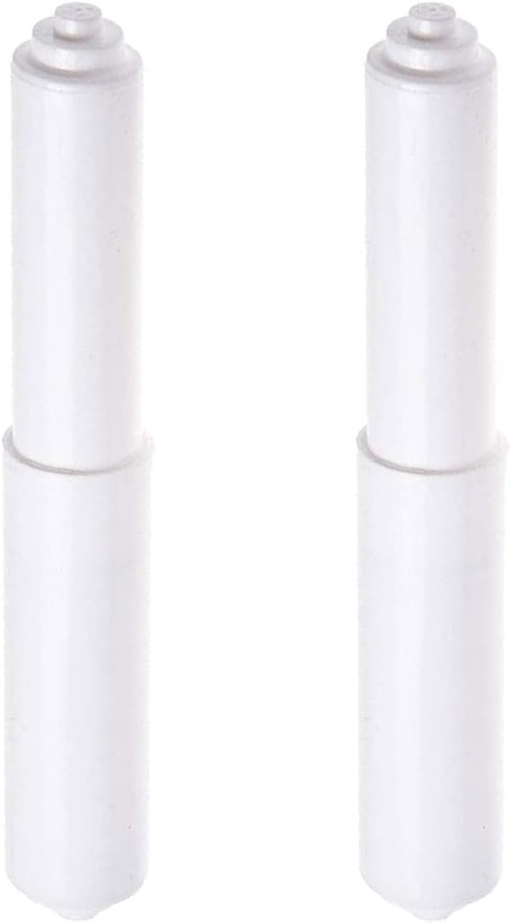 Toilet Paper Holder Rollers, 2pcs White Toilet Roll Holder, Plastic Toilet Tissue Roll Holder Insert Spring Loaded Bathroom Replacement Roller - Easy installation (White Point End)
