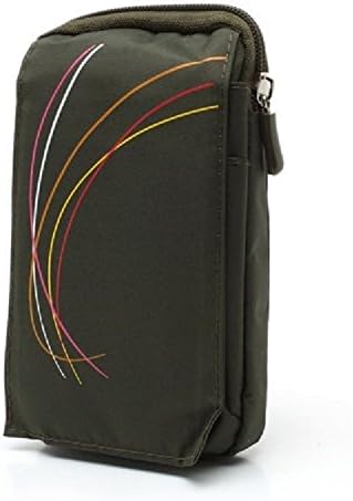 Multi-functional Vertical Stripes Pouch Bag Case Zipper Closing Carabiner for Nokia 2720 Flip 2019