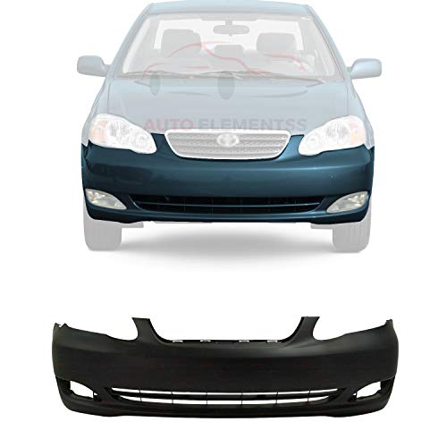 Front Bumper Cover Primed Plastic For 2005-2008 Toyota Corolla Direct Replacement