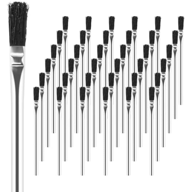 Acid Brush, 36 Count 38 Inch Acid Flux Brushes with Tin-Plated Handle and Natural Bristle, Disposable Acid Brush for Soldering, Woodworking, Crafting