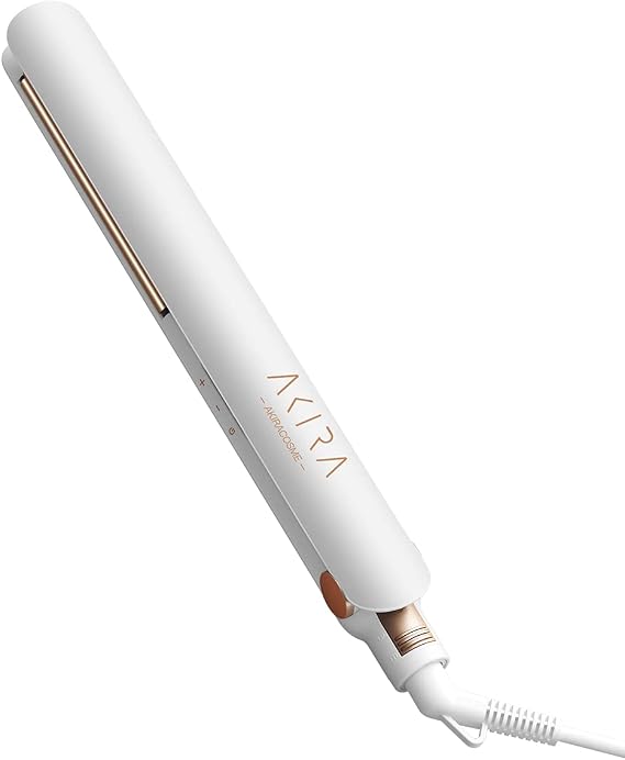 AKIRA Akira Hair Iron, Straight & Curl, 2 Way, 1.0 inches 25 mm, Maximum 666°F 230°C, For Overseas Hair Care, LED Screen Included White