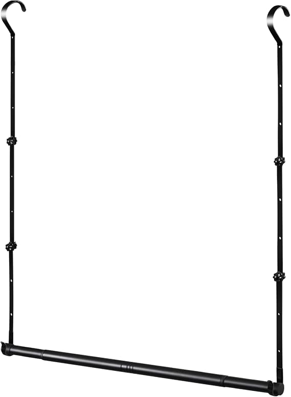 Hanging Closet Rods - Adjustable Height & Width Closets Bar Lower Extender