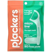 Plackers Micro Dental Flossers, Mint, (Pack of 36), 90 Count (Pack of 3), 270 count