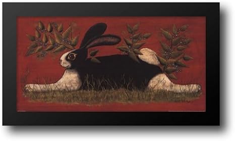 Red Folk Bunny 20x12 Framed Art Print by Hilliker, Lisa