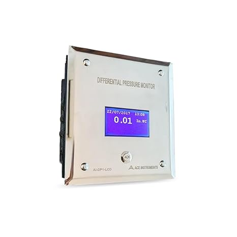 Digital Differential Pressure Indicator (Range:-180 to 180 Pascals) for Isolation Rooms, Pharmaceutical Clean Rooms Along with Calibration Certificate Model: ACE AI-DP1-LCD