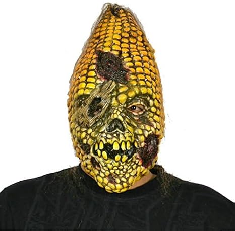 YU FENG Halloween Burnt Corn Mask for Adults Latex Horror Costume Cosplay
