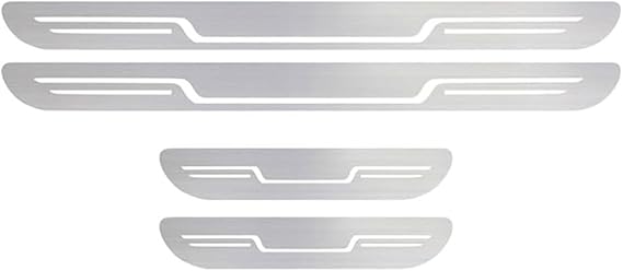 4 Pcs Stainless Steel Car Door Sill Strip for VW Polo Vivo I Sedan 2015 2016 2017, Welcome Pedal Scratch Protection Scuff Plate Entry Guard Edge Accessories,E/Silver