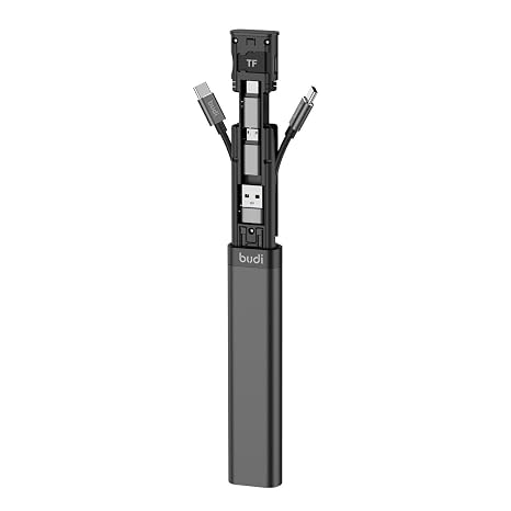 fonefunshop Budi 9-in-1 Essential Travel Charging & Data Sync Cable Stick - Black
