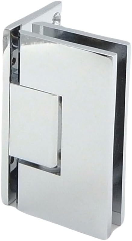 SHS Sapphire Series Offset Frameless Shower Door Hinge Wall-to-Glass Includes Replacement Parts Solid Brrass. Heavy Duty with Square Corners. (Polished Chrome)
