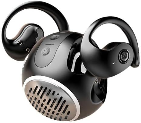 Wireless Earbuds Bluetooth 5.4 On-Ear Headphones Open Ear Buds Bluetooth Headphones with Earhooks Over-Ear Hooks for Comfort Headphones and Speakers 2 in 1 for Sports (Black)