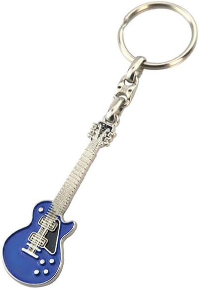 Guitar Blue Keychain