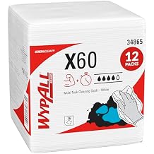 WypAll GeneralClean X60 Cloths Multi-Task Cleaning Wipes (34865), Quarterfold, Strong and Absorbent Towels, White (12 Packs of 76 Sheets, 912 Sheet Total)