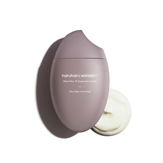 haruharu Black Rice 10 Hyaluronic Cream, 1.6 fl.oz, Lavender Scent, Vegan | Glass Skin, Helps Strengthen Barrier, Face Moisturizer, Deep Hydration & Nourishment, Cruelty-Free, Korean Skin care