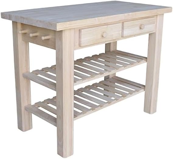 International Concepts Modern Wood Kitchen Island in Natural