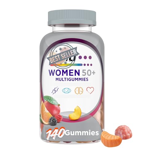 MultiGummies for Women 50 Plus, MultivitaminMultimineral Supplement with Vitamins D3, E, B6, and B12, Assorted Fruit Flavor 140 Count
