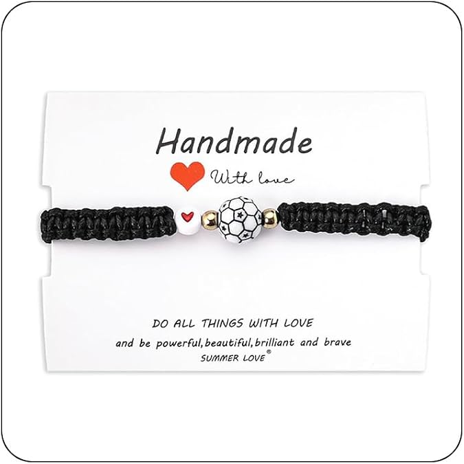 ShiQiao Spl Volleyball Tennis Football Bracelet Gifts for Men Women Boys Girls Basketball Rugby Soccer Baseball Bracelets Christmas Gift