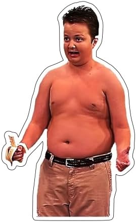 Shirtless Gibby iCarly 3.8x2.4 Vinyl Decal Sticker