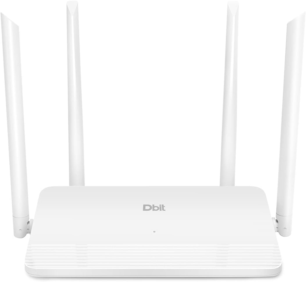 Dbit AC1200 Gigabit Smart WiFi Router, Dual Band Speed Up to 867 Mbps5 GHz  300 Mbps2.4 GHz, Wireless Internet Router, Supports Guest Network, Beamforming, Parental Control, Mesh