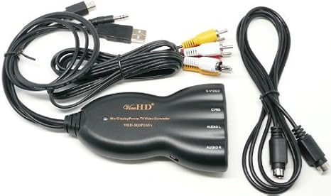 ViewHD Mini DisplayPort/Thunderbolt to NTSC | PAL TV Universal Video Converter (AV/RCA Composite Video/S-Video Outputs) | New Model: VHD-MDP2AVs