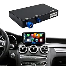 Wireless Carplay Retrofit Kit Decoder Module for Mercedes Benz NTG4.5/4.7 B/C/E/GLK/ML/CLA/GLA/CLS/SLK 2012-2015,AUX Required, Support Wireless Android Auto, Reverse Camera, Original Car OEM Control