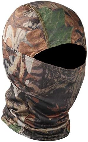 Camo Balaclava Full Face Mask Ninja Hood Neck Gaiter for Outdoor Cycling Hunting Millitary Woodland