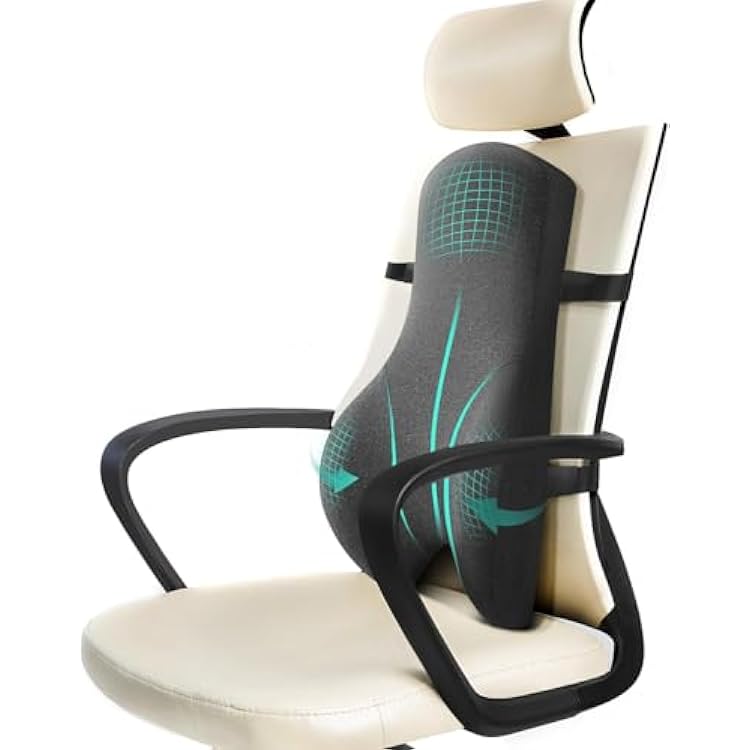 Dreamer Car High Back Support for Office Chair Fully Support Entire Back for Comfort,Pain Relief and Posture Improved- Memory Foam Lumbar Support Pillow for Office Chair,Recliner