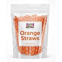 Orange Sour Powder Filled Candy Straws - 100 Count of Nostalgic Bulk Tangy Sweet and Sour Orange Treats