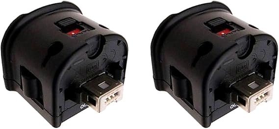 2pcs Motion Plus Adapter Accelerator Grip External Sensor for Wii Remote Black