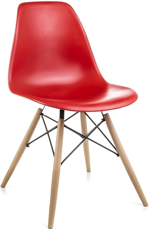 Kırmızı Eames Sandalye - Cafe Balkon Mutfak Sandalyesi