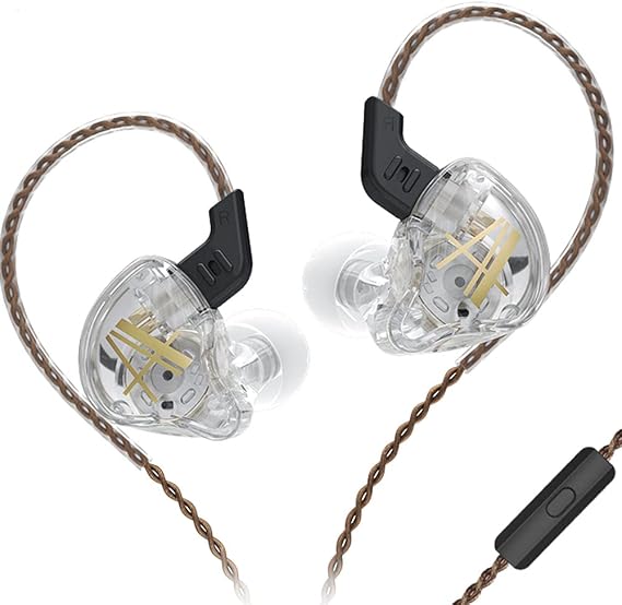 CCA CA2 Earphone In-Ear Monitor Earphone With Mic Custom Subwoofer Earphone Game DJ Singer Earphone Suitable For Musicians Noise Cancelling Earphones-White With Mic