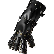 Steampunk Rivet Gloves, Retro Punk Half Finger Long Gloves, PU Leather, Cosplay, Performance, Costume Gloves, Unisex, Unisex, Black