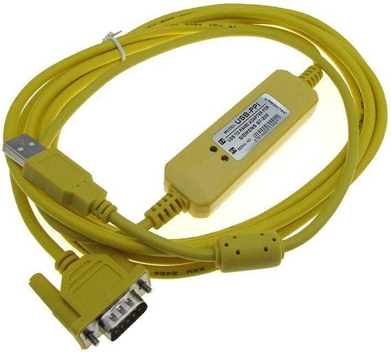 USB Programming Cable for Siemens PLC S7-200/300, 6Ft, Black, 4 Pin, Male-to-Male
