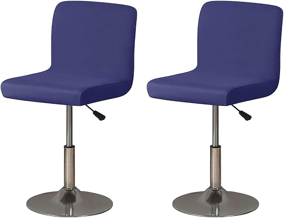 Waterproof Bar Stool Cover Set of 2 Stretch Chair Covers Bar Stool Cover Polyester with Elastic Base Non-Slip Durable Covers for Bar Stools for Kitchen Navy Blue Pack of 2