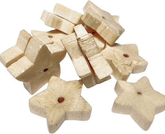 Bonka Bird Toys 3394 Pk12 Sola Star Chip Foot Talon Craft Part Bird Toy Conure Natural Parakeet