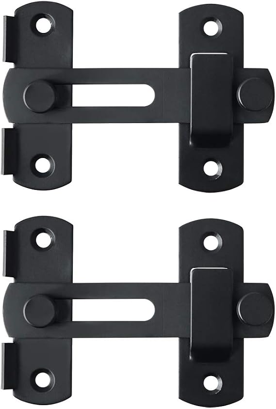 Alise 2 Pcs 4 inch Gate Latches, Security Door Latch for Barn Wood Door | Heavy Duty Stainless Steel Gate Hardware ,Security Flip Latch,Anti-theft Latch for Barn Wood Fence Sliding French Doors