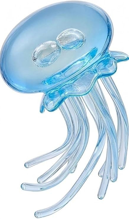 Glitter Jellyfish Squeeze Toys, Squishy Ultra Squishy and Moldable Slow Rise, Portable Calming Fidget for Office, Travel, Party Birthday (Blue)