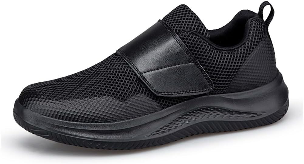 LEADER SHOW Men's Casual Walking Shoes for Swollen Feet Comfortable Lightweight Adjustable Sneakers