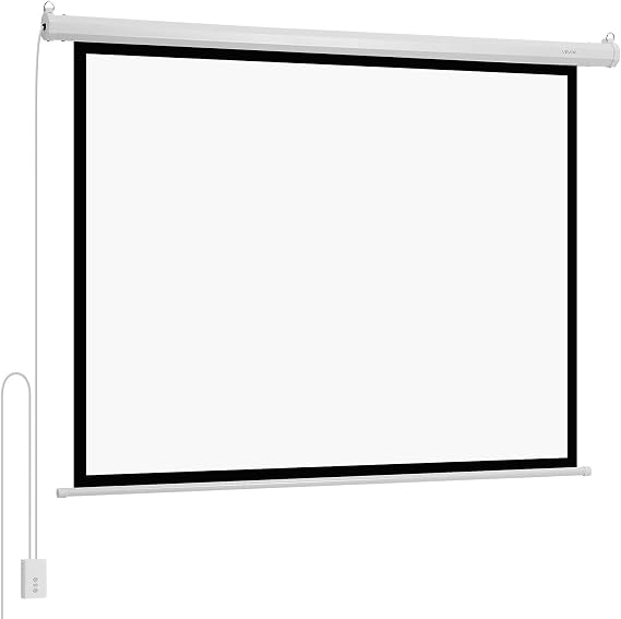 VEVOR Motorized Projector Screen, 72 inch 4:3 1080 HD Electric Projection Screen, Wall Mounted Projection Dispaly Projector with Remote Control, Automatic Movie Screen for Family Home Office Theater