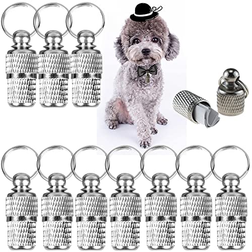 10PCS Anti-Lost Pet ID Tags, Stainless Steel & Aluminum, Silver, 821mm, Waterproof, Personalized Labels