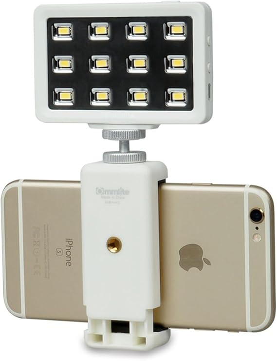 Commlite Ultra Bright CRI>95 Adjustable Multi-Functional Mini LED Video Light, White | Constant phone lighting with CRI 95 rating, adjustable brightness and universal compatibility