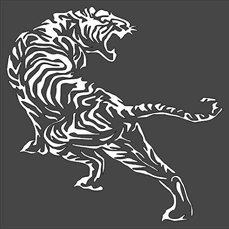 Rubstamper Tiger Logo Stencil Reusable Sturdy Flexible Clear Plastic 1-8x8 in Arts and Crafts Material Scrapbooking for Airbrush Painting Drawing